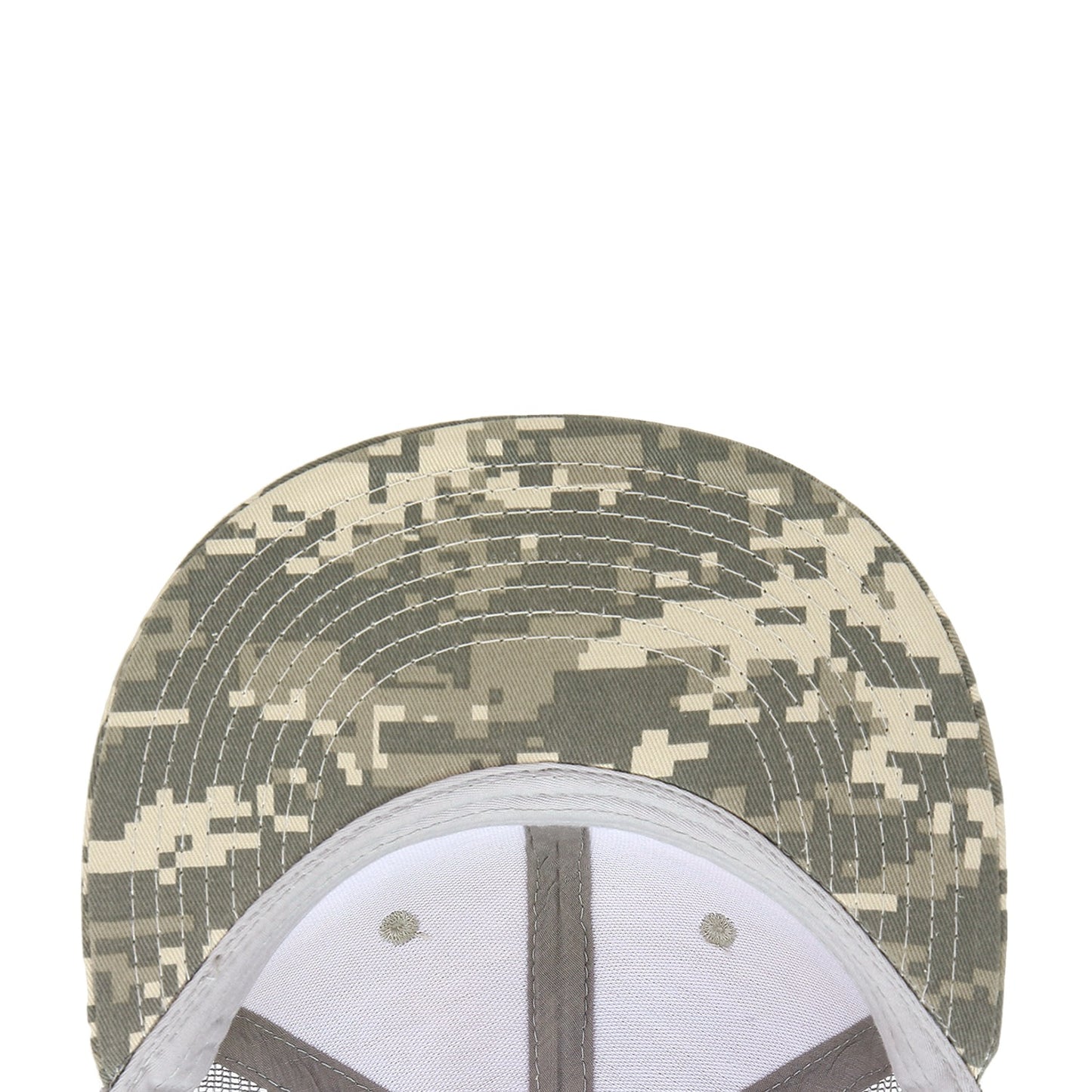6 Panel High Profile Structured Camo Trucker - Detail