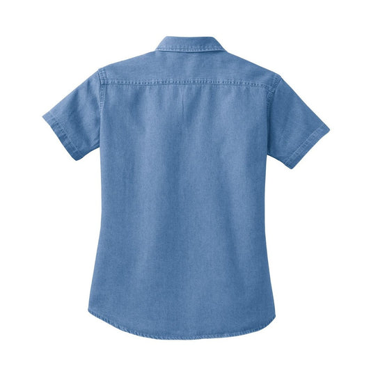 Port & Co Women's Short Sleeve Value Denim Shirt - Back