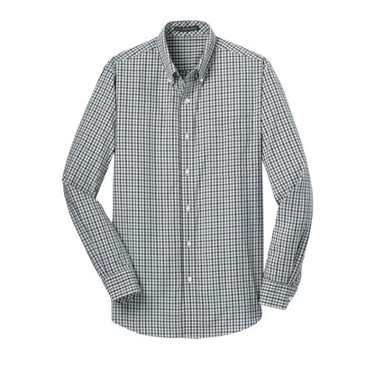 Port Authority Long Sleeve Gingham Easy Care Shirt - Front