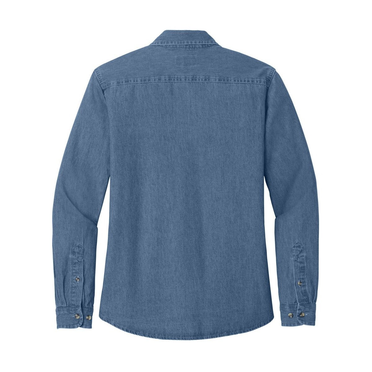 Port & Co Women's Long Sleeve Value Denim Shirt - Back