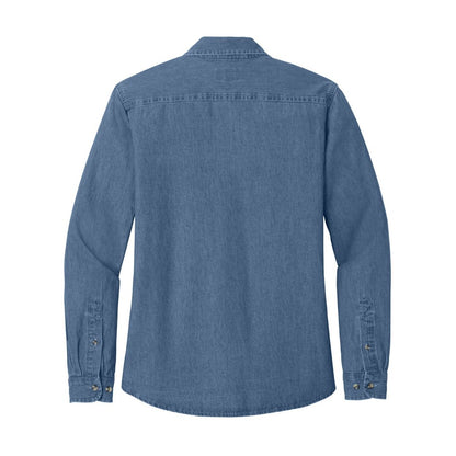 Port & Co Women's Long Sleeve Value Denim Shirt - Back