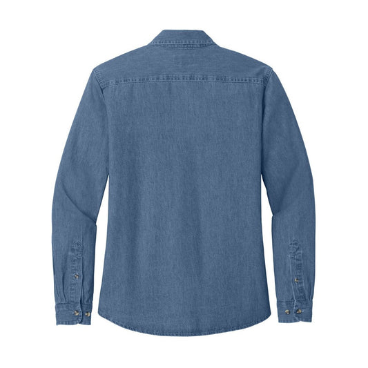 Port & Co Women's Long Sleeve Value Denim Shirt - Back