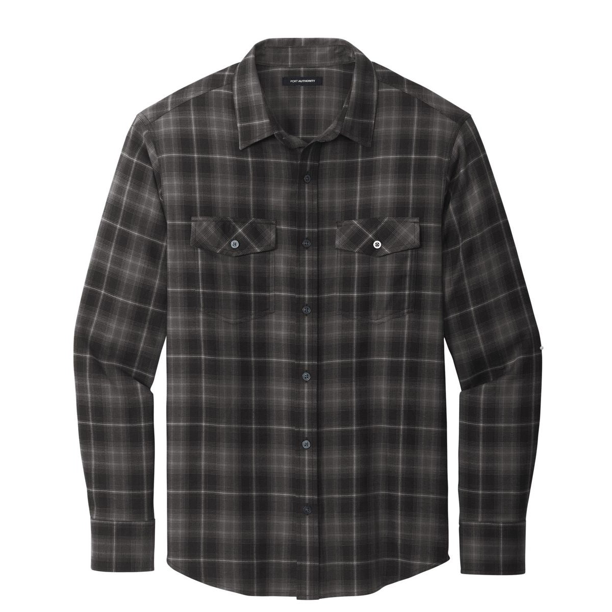 Port Authority Long Sleeve Ombre Plaid Shirt - Front