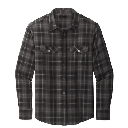 Port Authority Long Sleeve Ombre Plaid Shirt - Front