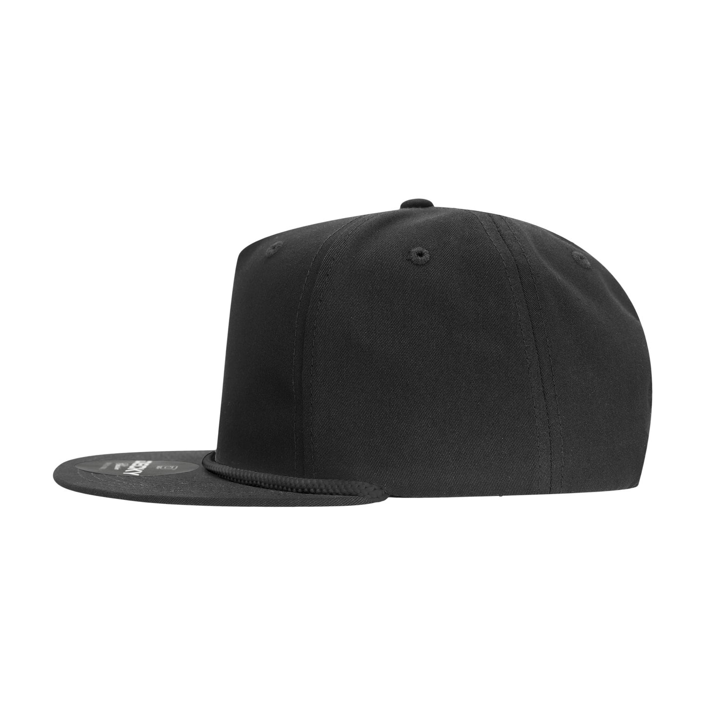 5 Panel High Profile Relaxed Cotton Blend Rope Hat - Detail