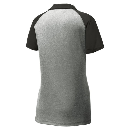 Sport-Tek Women's PosiCharge RacerMesh Raglan Heather Block Polo - Back