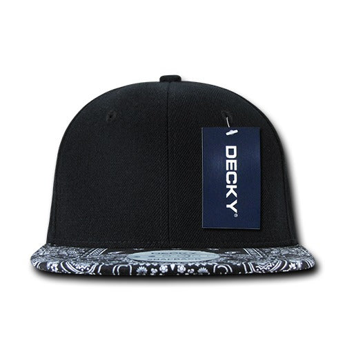 6 Panel High Profile Structured Bandanna Bill Snapback - Detail