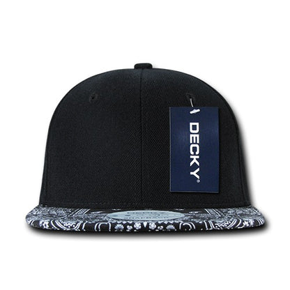 6 Panel High Profile Structured Bandanna Bill Snapback - Detail