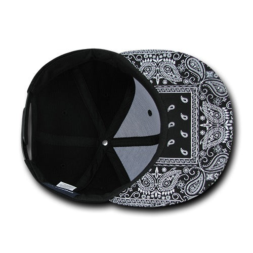 6 Panel High Profile Structured Bandanna Bill Snapback - Detail