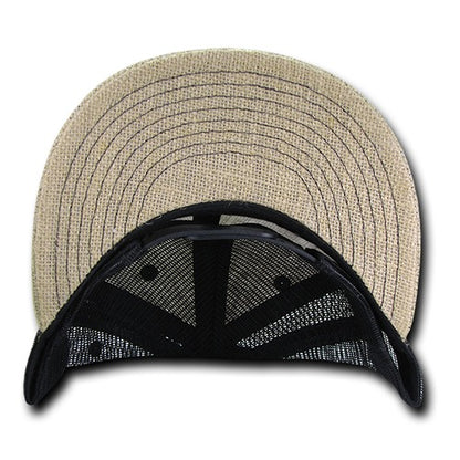 6 Panel High Profile Structured Jute Trucker - Detail