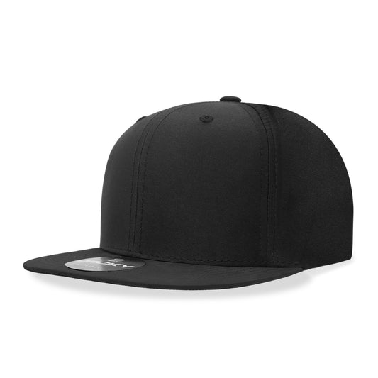 6 Panel High Profile Structured Performance Snapback, Black,   Black - Front