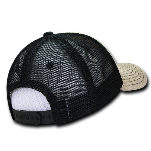 6 Panel Low Profile Structured Jute Trucker - Detail