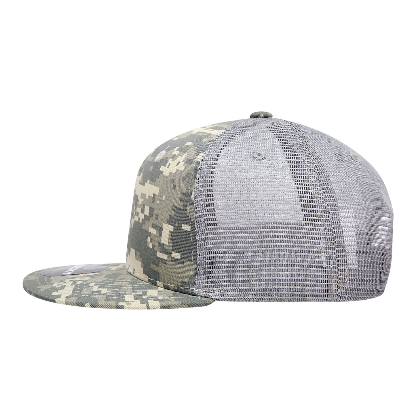 6 Panel High Profile Structured Camo Trucker - Detail