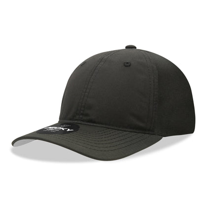 6 Panel Low Profile Relaxed Performance Dad Hat, Black,   Black - Front