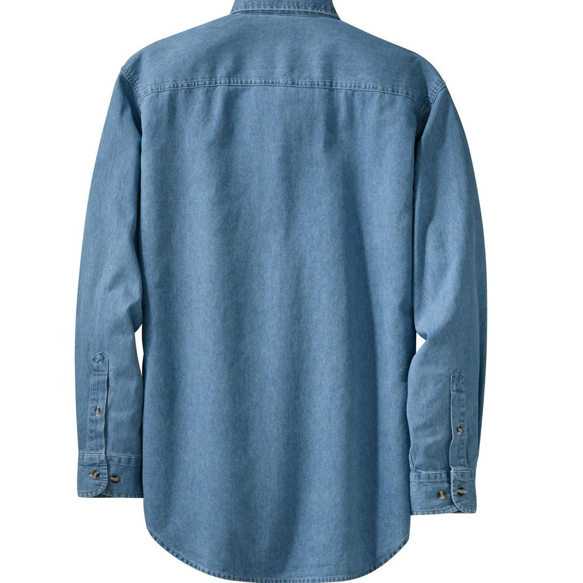Port & Co Long Sleeve Value Denim Shirt - Back
