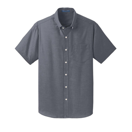 Port Authority Short Sleeve SuperPro Oxford Shirt - Front