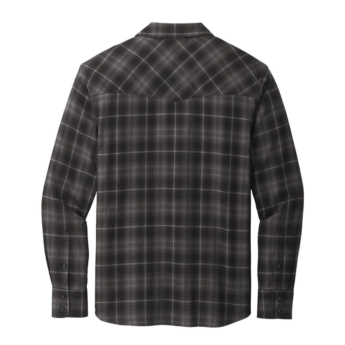 Port Authority Long Sleeve Ombre Plaid Shirt - Back