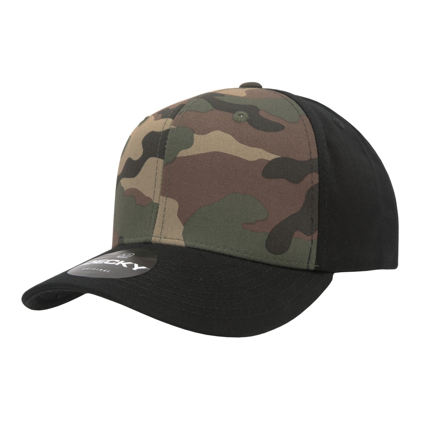 6 Panel Mid Profile Structured Camo Cap - Front