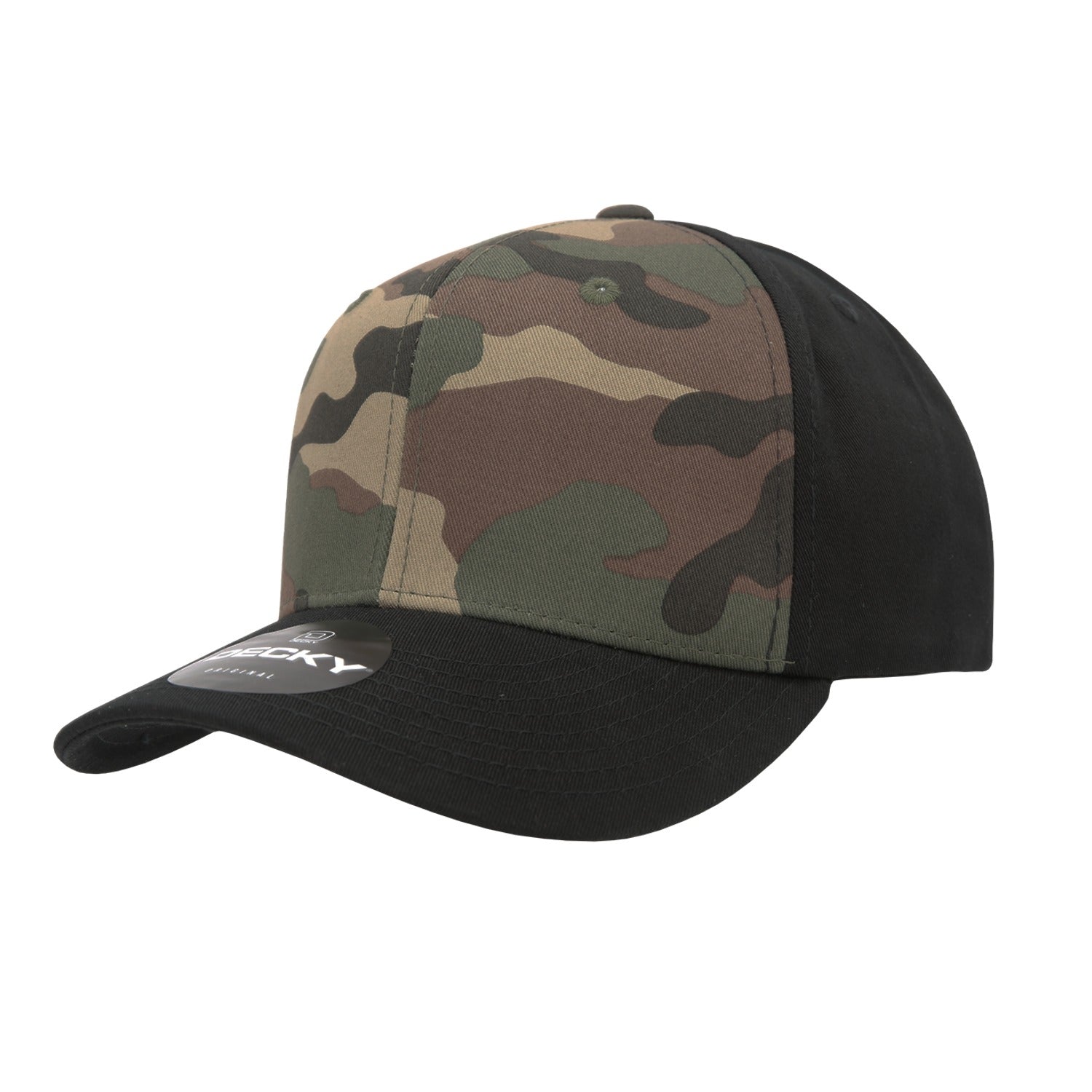 6 Panel Mid Profile Structured Camo Cap - Front