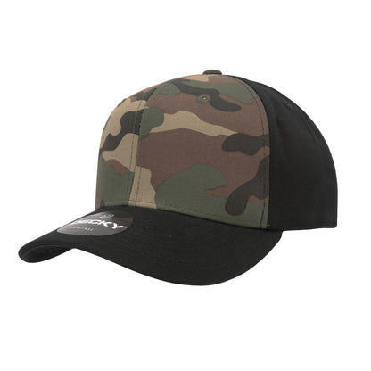 6 Panel Mid Profile Structured Camo Cap - Front