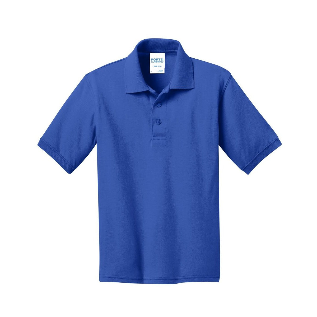 Port & Co Youth Core Blend Jersey Knit Polo - Front