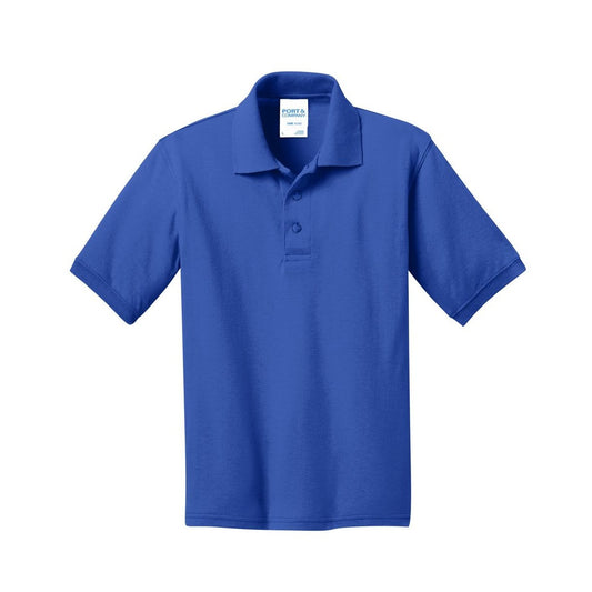 Port & Co Youth Core Blend Jersey Knit Polo - Front
