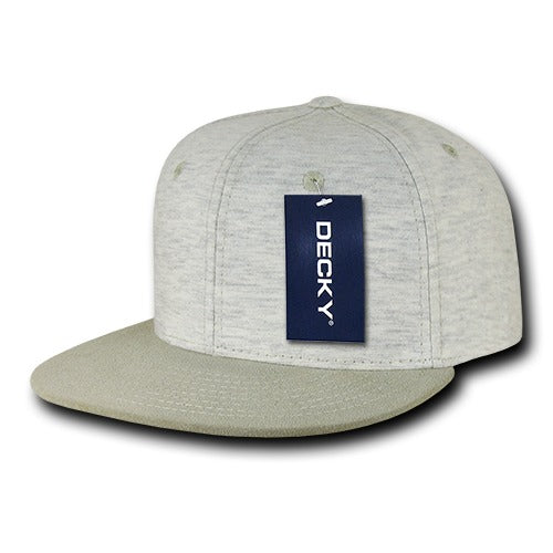6 Panel High Profile Structured Jersey Knit Snapback - Front