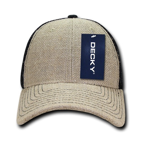 6 Panel Low Profile Structured Jute Trucker - Detail