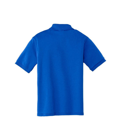 Port & Co Youth Core Blend Jersey Knit Polo - Back