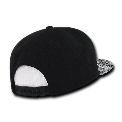 6 Panel High Profile Structured Bandanna Bill Snapback - Detail