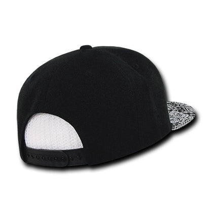 6 Panel High Profile Structured Bandanna Bill Snapback - Detail
