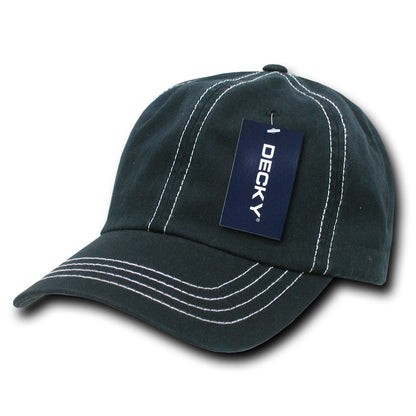 6 Panel Low Profile Relaxed Contra-Stitch Dad Hat - Front