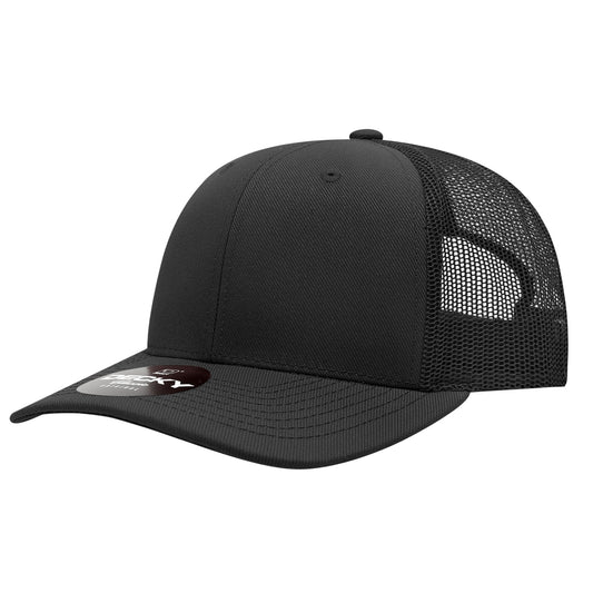 6 Panel Mid Profile Structured Acrylic/Polyester Trucker - Front