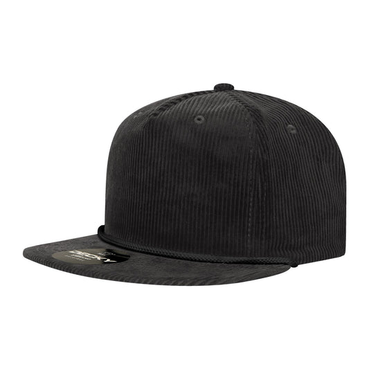 5 Panel High Profile Relaxed Corduroy Rope Hat - Front