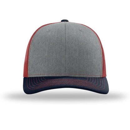 Heather Grey/ Cardinal/ Navy - Front