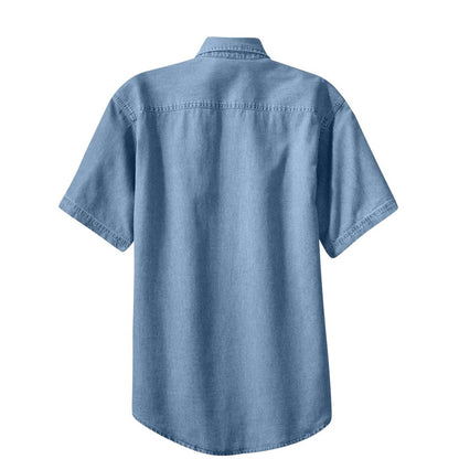 Port & Co Short Sleeve Value Denim Shirt - Back