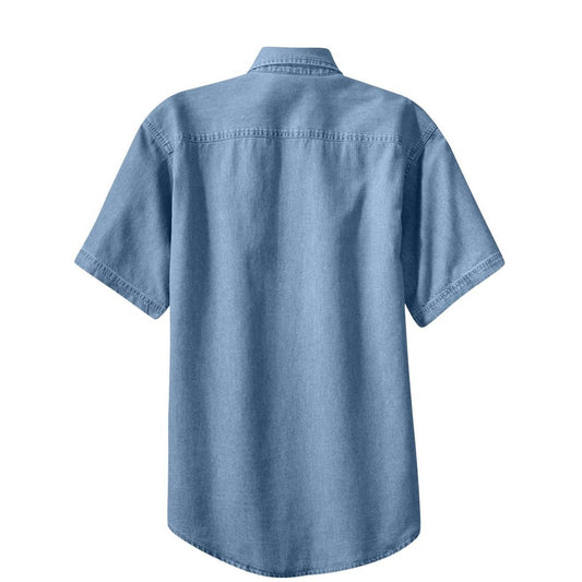 Port & Co Short Sleeve Value Denim Shirt - Back