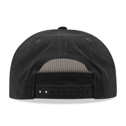 5 Panel High Profile Relaxed Cotton Blend Rope Hat - Detail