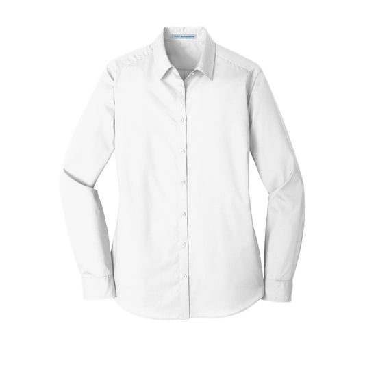 Port Authority Women's Long Sleeve Carefree Poplin Shirt - Front
