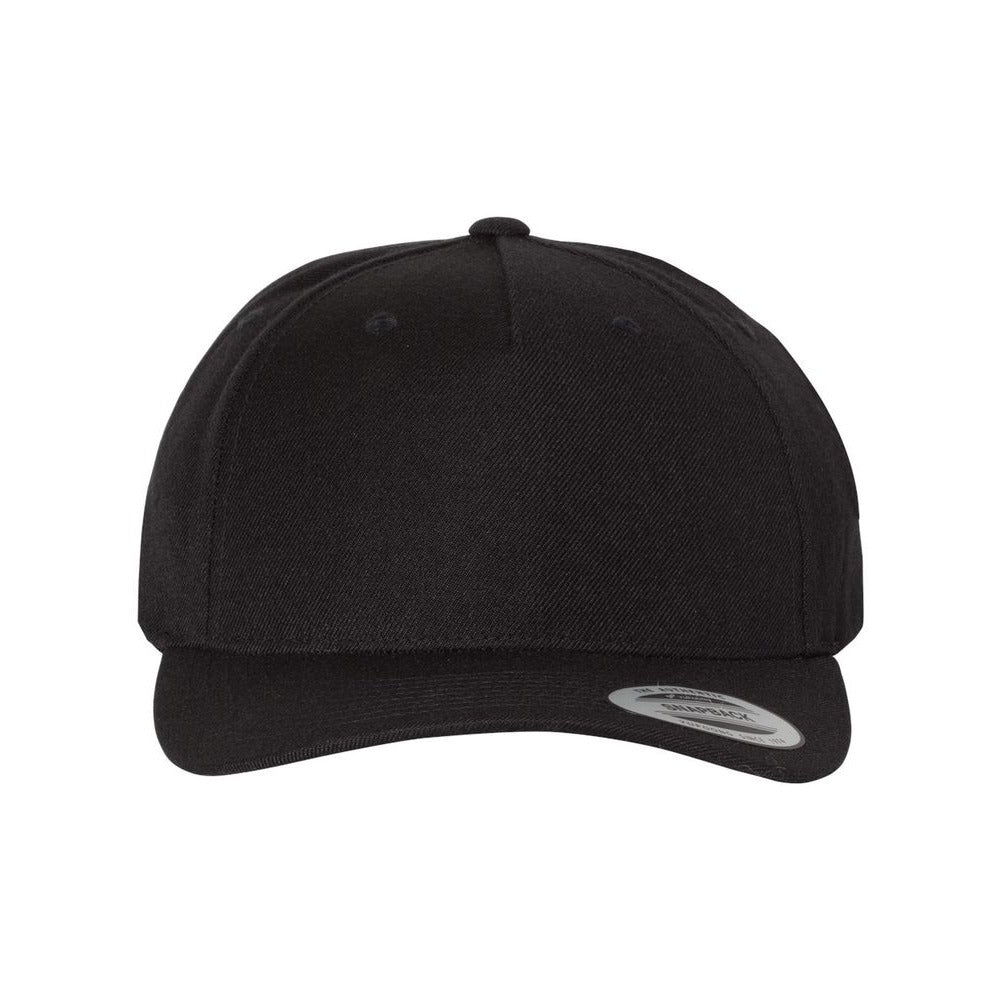 Premium Five-Panel Curved Bill Snapback Cap - Front