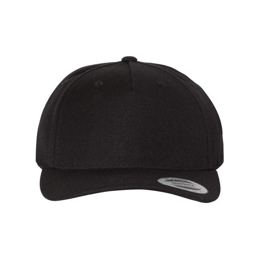 Premium Five-Panel Curved Bill Snapback Cap - Front