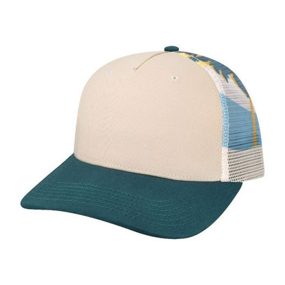 LOCALE - Solid Front Printed Mesh Trucker - 5PTKRS - Lifestyle 3
