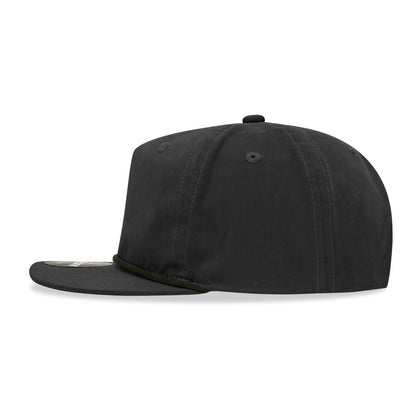 5 Panel High Profile Relaxed Cotton Blend Rope Hat - Detail