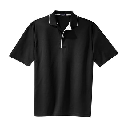 Sport-Tek Dri-Mesh Polo with Tipped Collar and Piping - Front