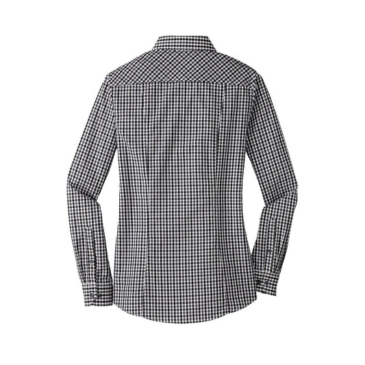 Port Authority Ladies Long Sleeve Gingham Easy Care Shirt - Back