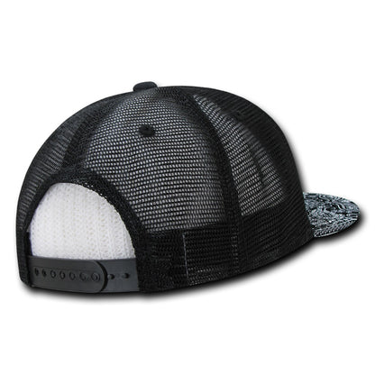 6 Panel High Profile Structured Bandanna Bill Trucker - Detail