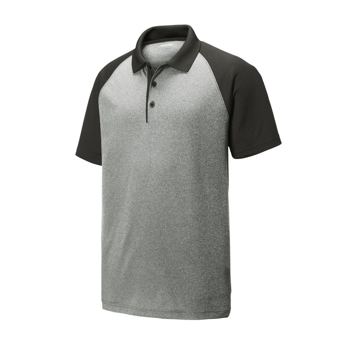 Sport-Tek PosiCharge RacerMesh Raglan Heather Block Polo - Front