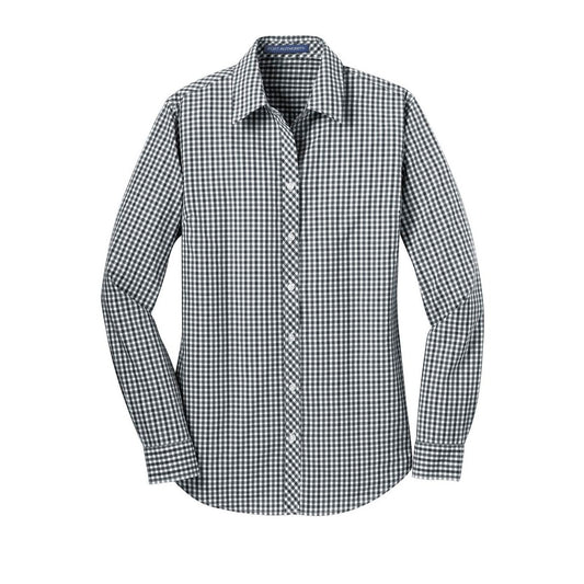 Port Authority Ladies Long Sleeve Gingham Easy Care Shirt - Front