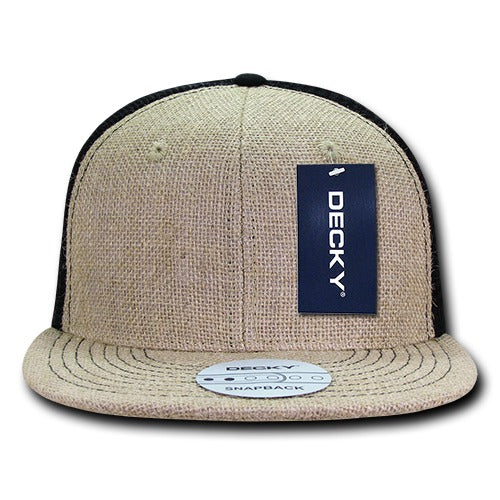 6 Panel High Profile Structured Jute Trucker - Detail
