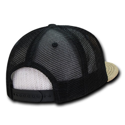 6 Panel High Profile Structured Jute Trucker - Detail